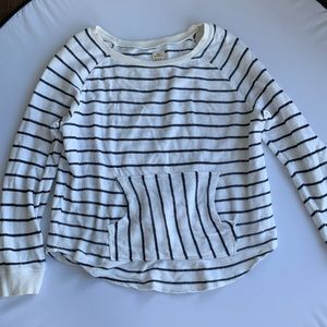 Long sleeve black and white striped shirt